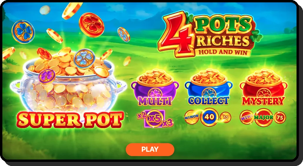 4 Pots Riches opening screen with the four pots